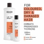 Nioxin System 4 Scalp + Hair Thickening Shampoo for Coloured, Dry and Damaged Hair with Progressed Thinning 1L