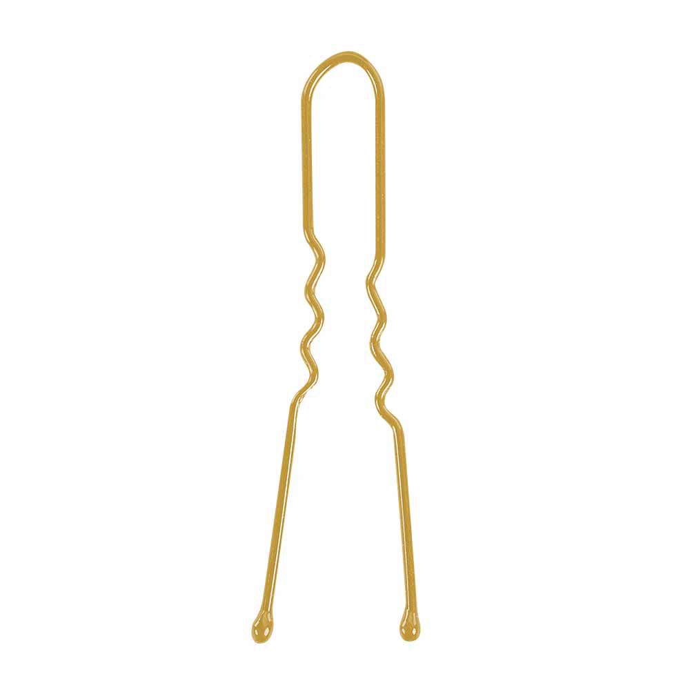 Sibel Micro Metal Wavy Bobby Pins 35mm, Blonde, Pack of 50