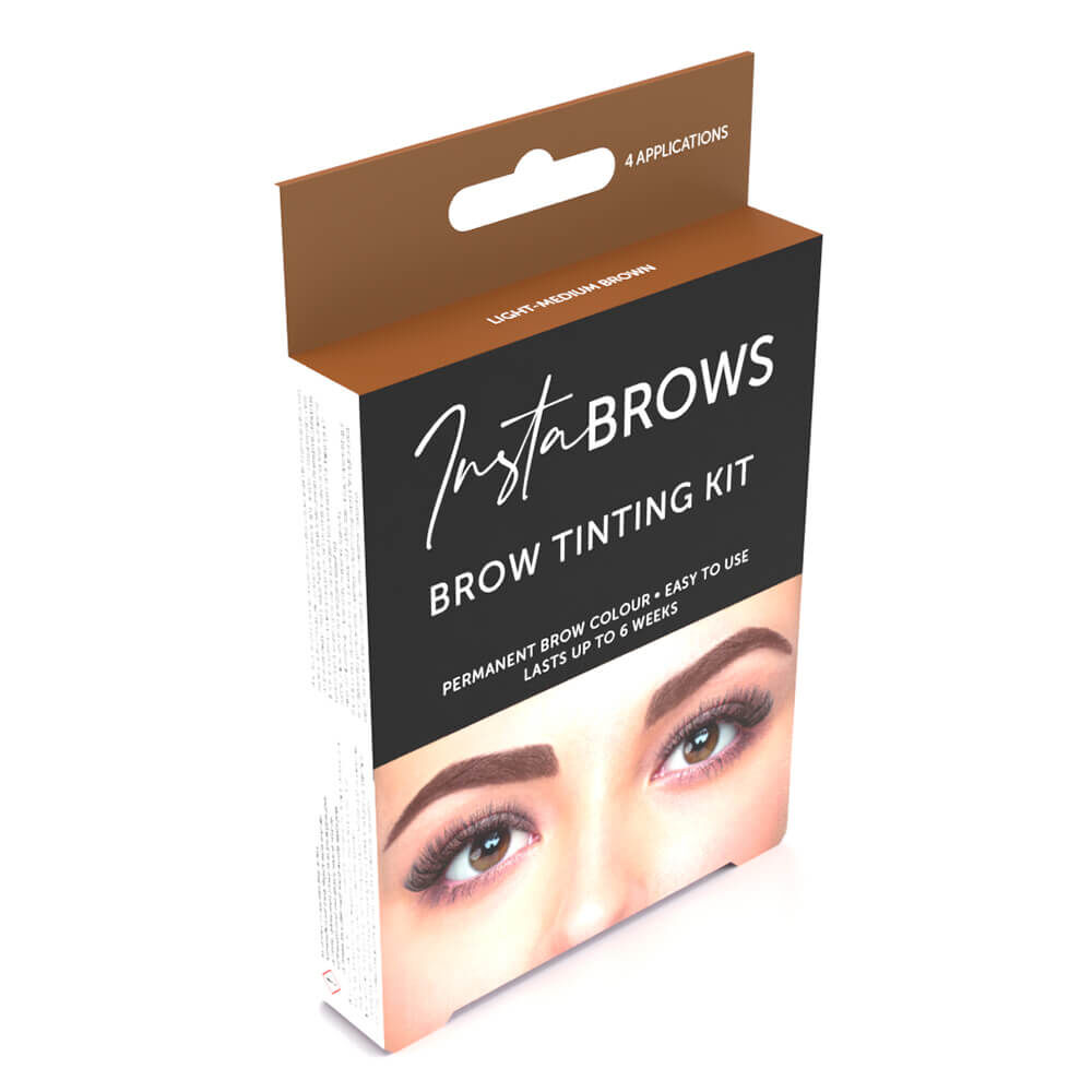 Insta Brows Tinting Kit, Light Medium Brown Eyelash & Eyebrow