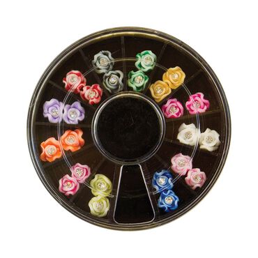 Star Nails 3D Diamante Rose Wheel Pack of 24