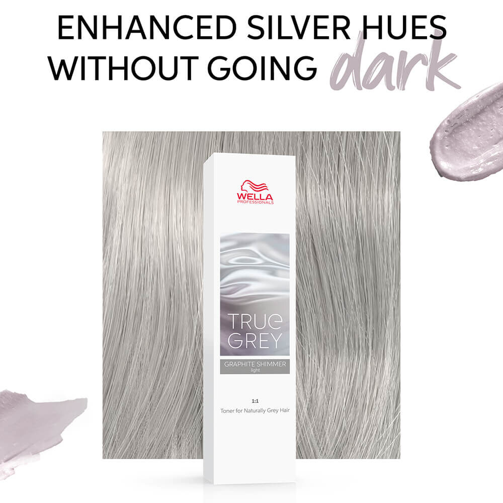 Wella True Grey Erfahrungen Wella True Grey Cream Toner - Graphite Shimmer Light 60ml | Semi/Demi Permanent Hair Colour | Salon Services
