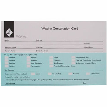 Beauty Express Waxing Record Cards Pack of 50
