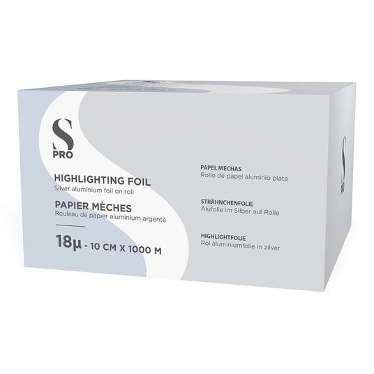 S-PRO Premium Silver Aluminium Highlighting Foil Roll, 18 microns, 10cm x 1000m
