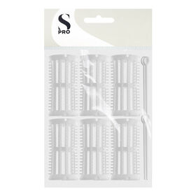 S-PRO Plastic Setting Rollers, White, 30mm, Pack of 6