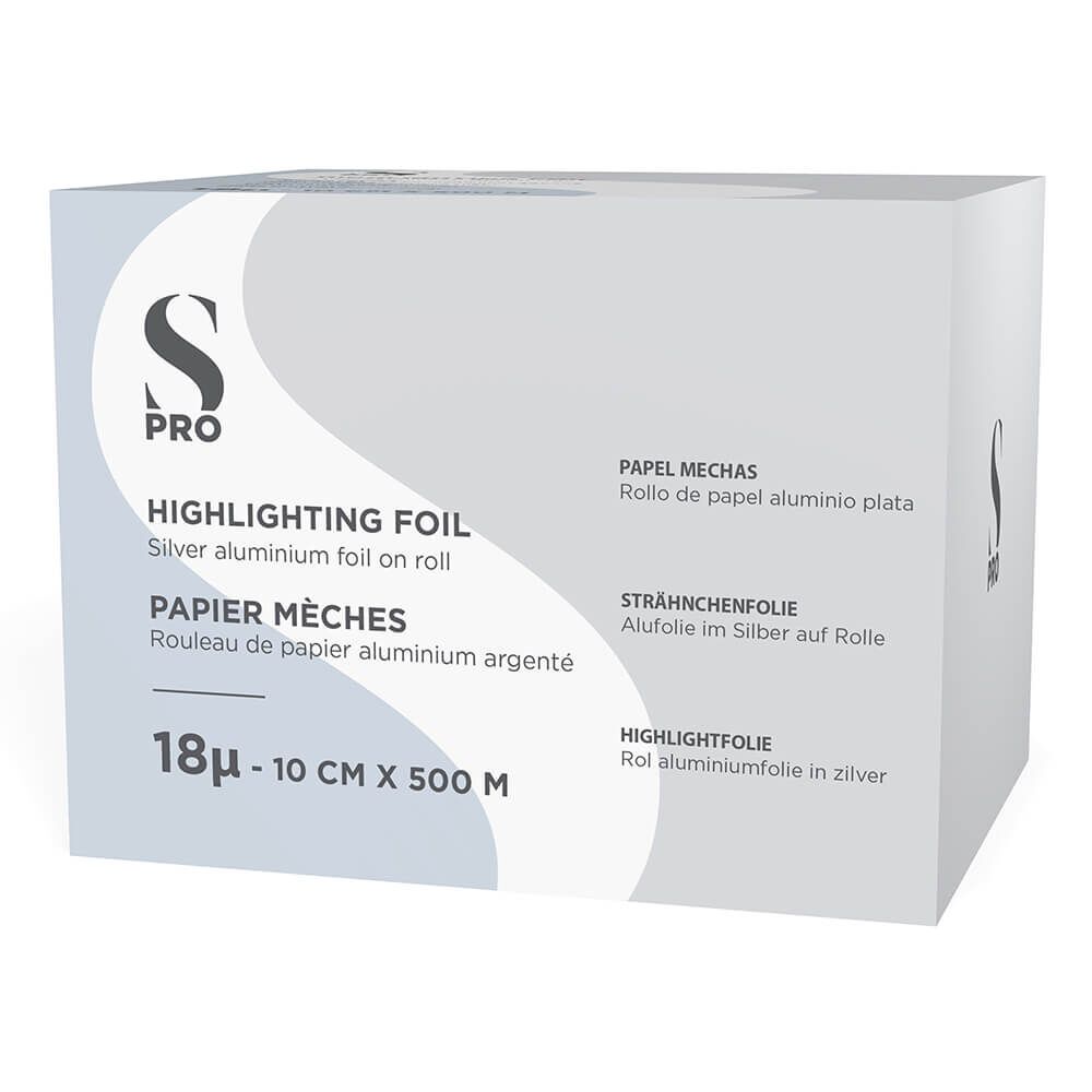 S-PRO Silver Aluminium Highlighting Foil, 18 microns, 10cm x 500m