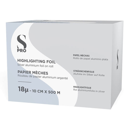 S-PRO Premium Silver Aluminium Highlighting Foil Roll, 18 microns, 10cm x 500m