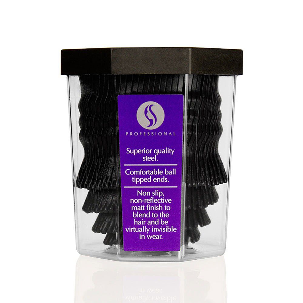 S Professional Waved Blend Hair Grips, Black, Pack of 250