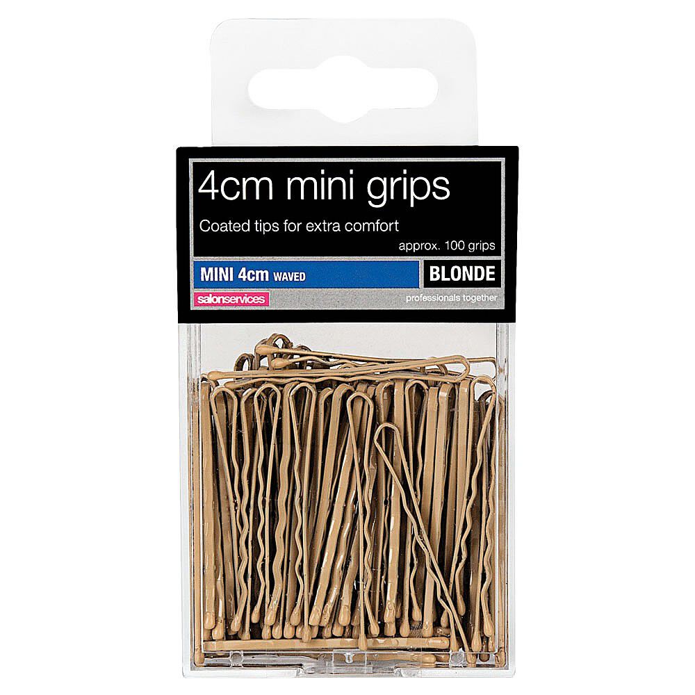 Salon Services Mini 4cm Hair Grips, Blonde, Pack of 100