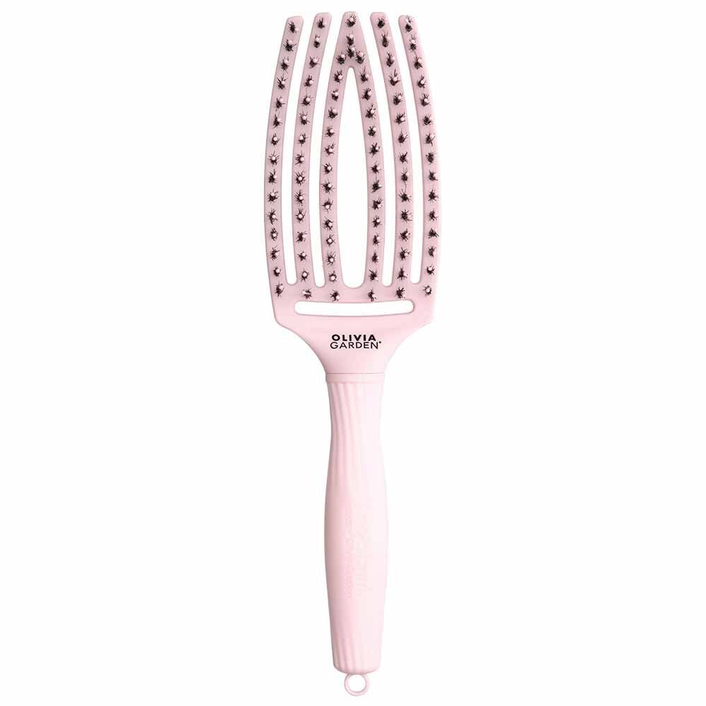 Olivia Garden Care Ionic Fingerbrush Hair Brush - Pastel Pink