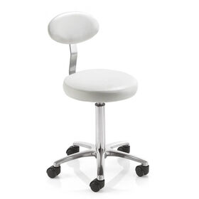 REM Cutting Therapist Stool with Backrest, White
