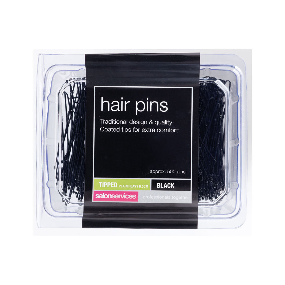 Salon Services Heavy Plain 6.5cm Hair Pins, Black, Pack of 500