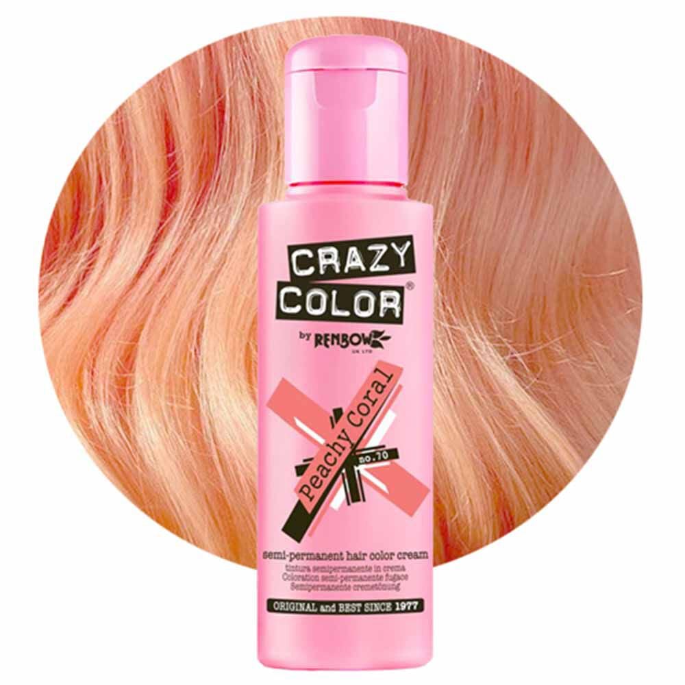 Crazy Color Semi Permanent Hair Colour Cream - Peachy Coral 100ml Crazy Color Semi Permanent Hair Colour Cream - Peachy Coral 100ml