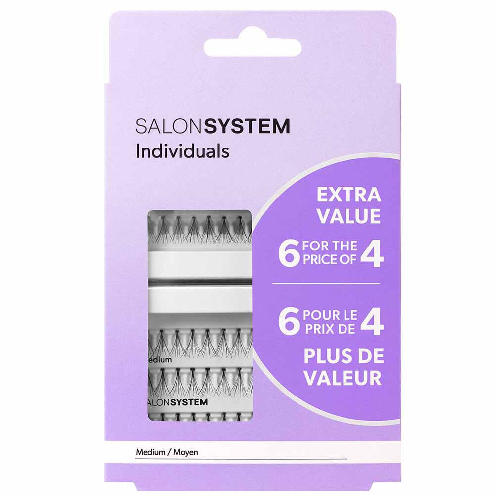 Salon System Individuals Medium Lashes, Extra Value pack