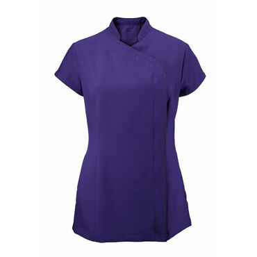 Alexandra Women's Easycare Wrap Zip Beauty Tunic - Amethyst