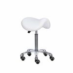 Mirplay Alpha Stool with wheels, White