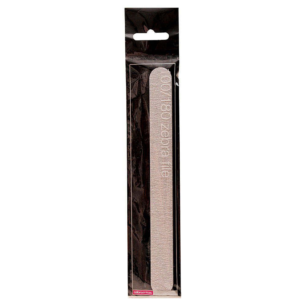 Salon Services Zebra Straight Nail File 180/180 Grit Single