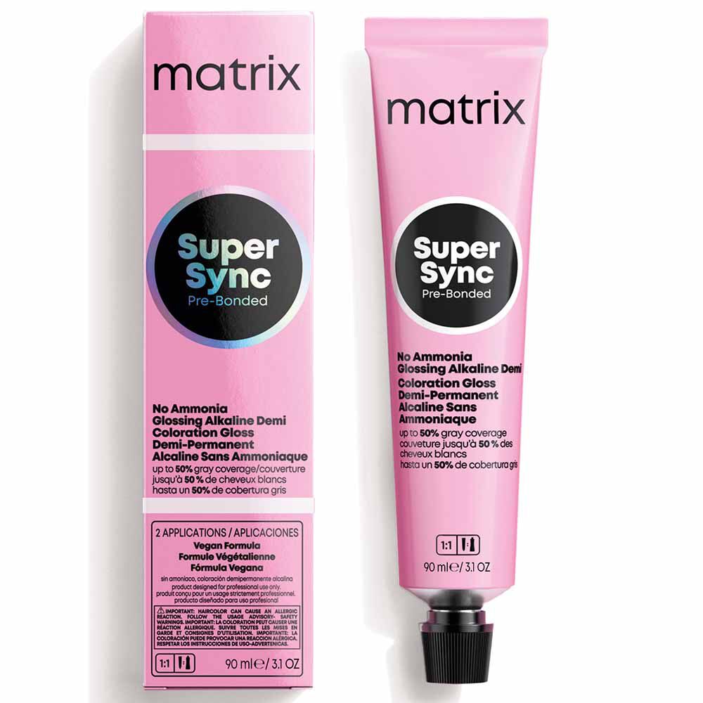 Matrix Super Sync Pre-Bonded Glossing Alkaline Demi-Permanent Hair Colour 6RB Red Brown Warm 90ml
