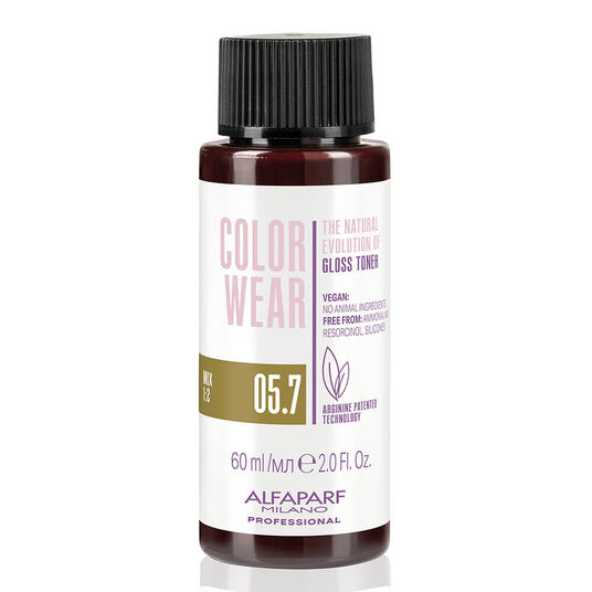 Alfaparf Milano Color Wear Gloss Demi-Permanent Liquid Toner - 05.7 Soft Light Matte Brown 60ml