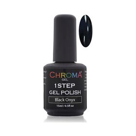 Chroma Gel One Step Gel Polish - Black Onyx 15ml