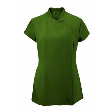 Alexandra Women's Easycare Wrap Zip Beauty Tunic - Olive