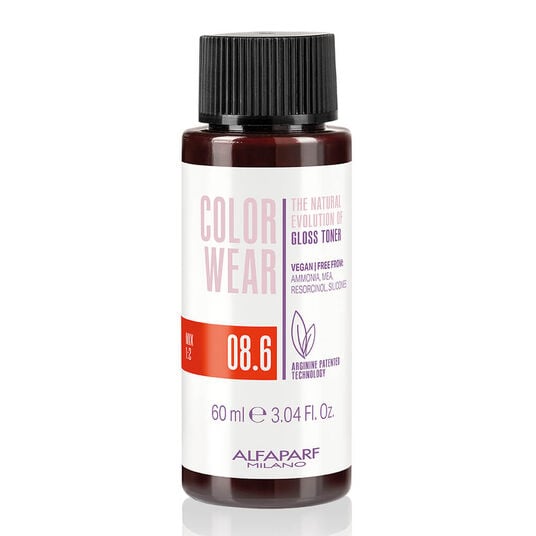 Alfaparf Milano Color Wear Gloss Demi-Permanent Liquid Toner - 08.6 Soft Light Red Blonde 60ml