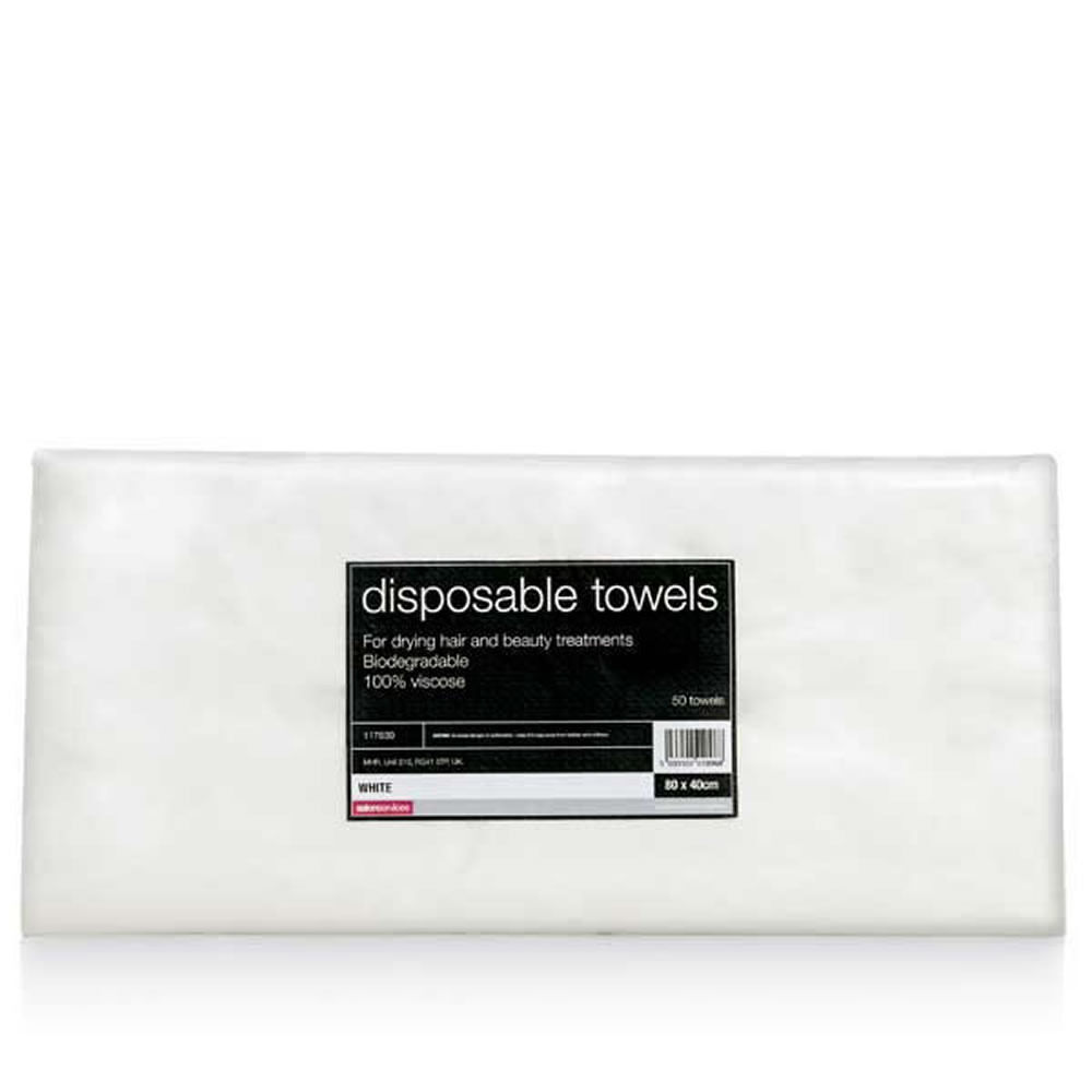 Salon Services Disposable Towels, White, Pack of 50