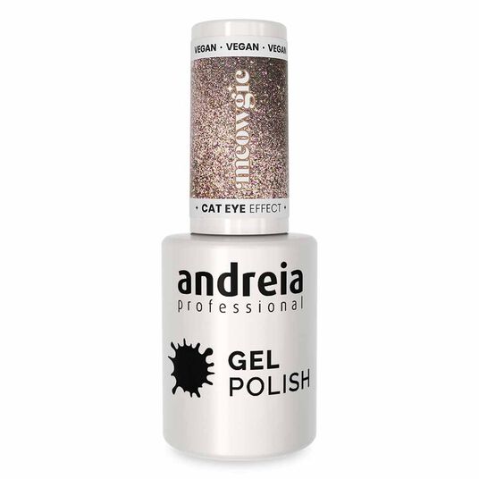Andreia Professional Meowgic Cat Eye Effect Gel Polish MC2 - Taupe Magnetic Glitter with Pink Sparkles 10.5ml