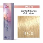 Wella Professionals Illumina Colour Tube Permanent Hair Colour - 10/36 Lightest Gold Violet Blonde 60ml