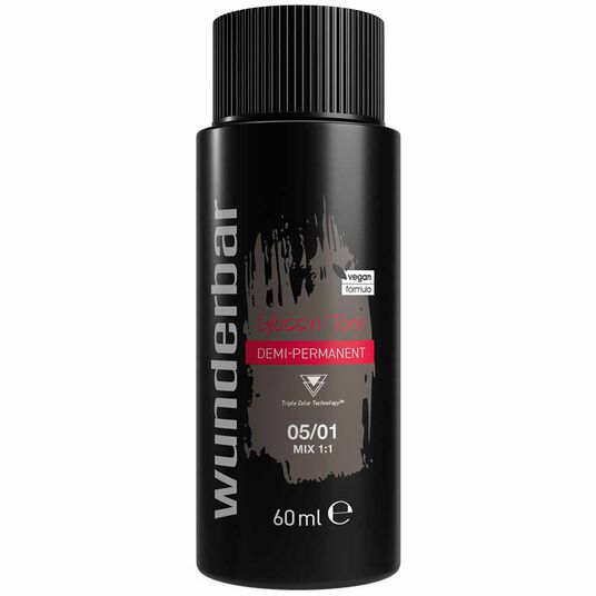 Wunderbar Gloss'n Tone Demi-Permanent Colour Liquid 05/01 Light Brown Natural Ash 60ml