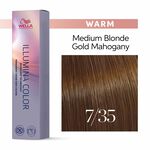 Wella Professionals Illumina Colour Tube Permanent Hair Colour - 7/35 Medium Gold Mahogany Blonde 60ml