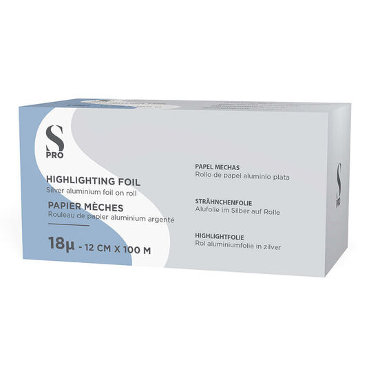 S-PRO Premium Silver Aluminium Highlighting Foil Roll, 18 microns, 12cm x 100m