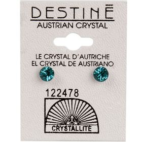 Crystallite Green Diamond Cut Ear Studs 5mm