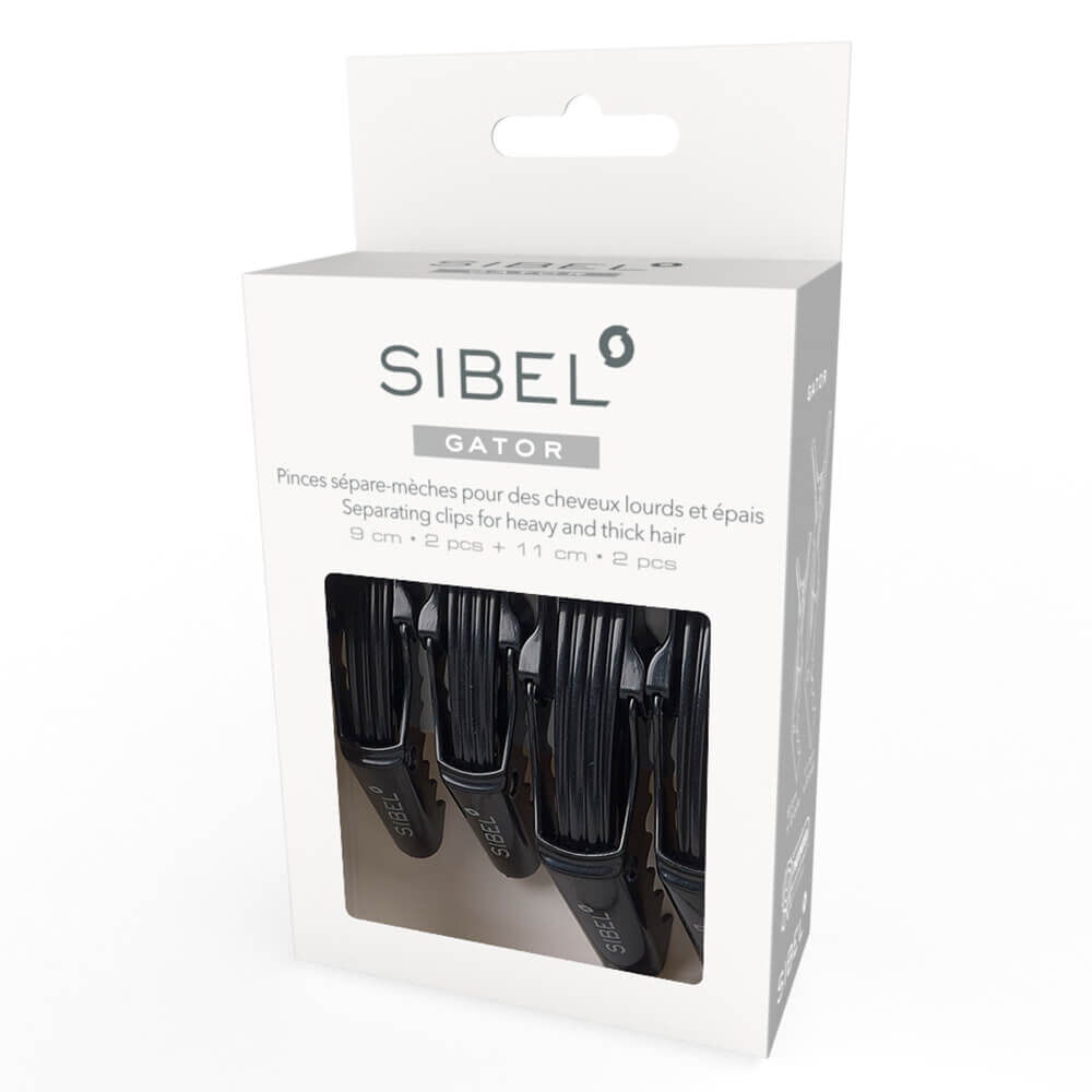 Sibel Gator Sectioning Clips, 9 & 11cm, Black, Pack of 4