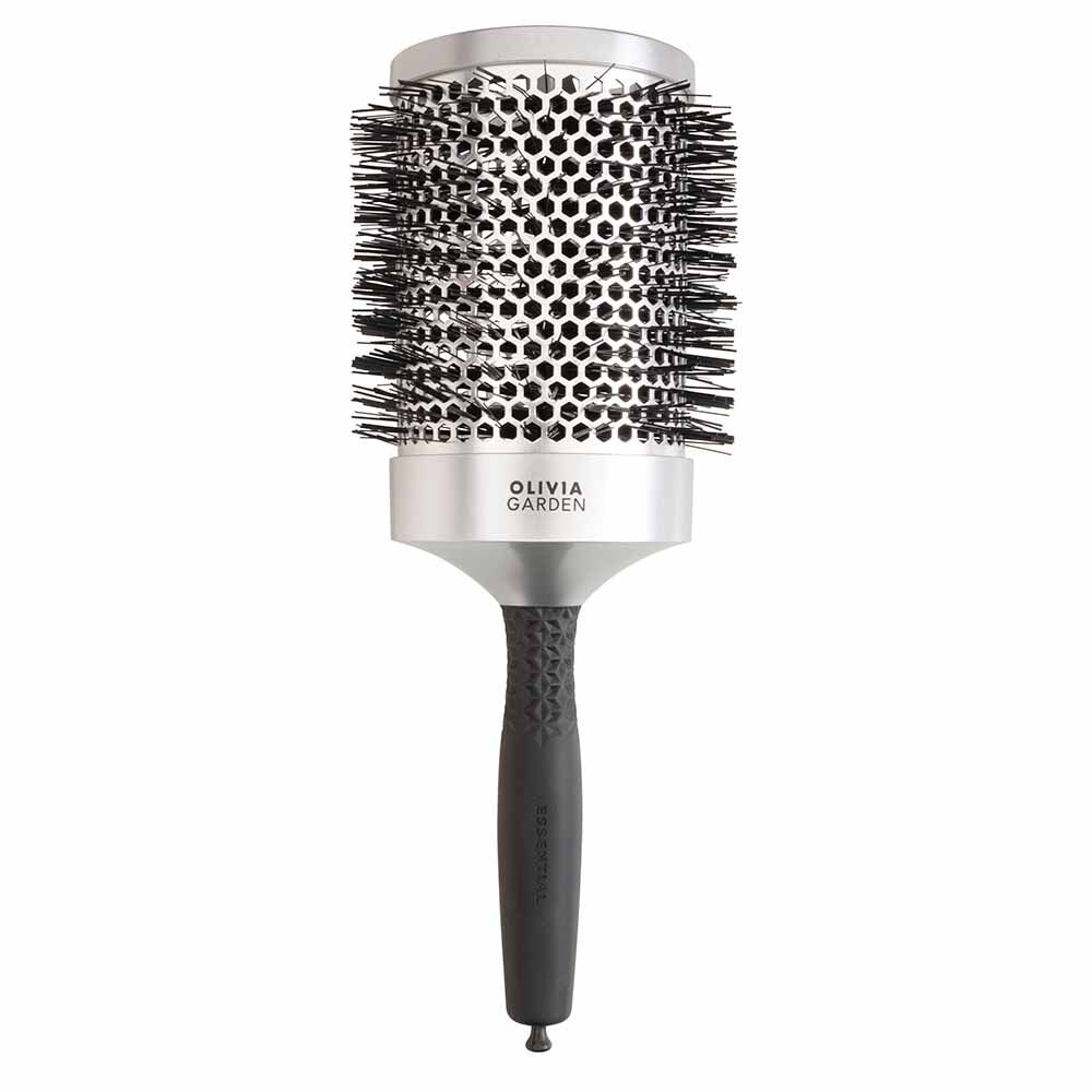 Olivia Garden Essential Blowout Classic Silver Round Hair Brush 85mm