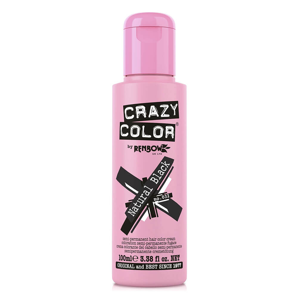 Crazy Color Semi Permanent Hair Colour Cream - Natural Black 100ml