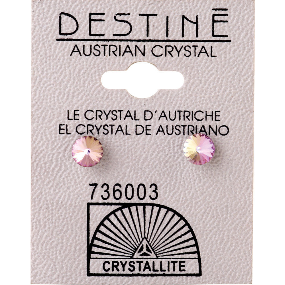 Crystallite Pink Extra Small Ear Studs 4mm