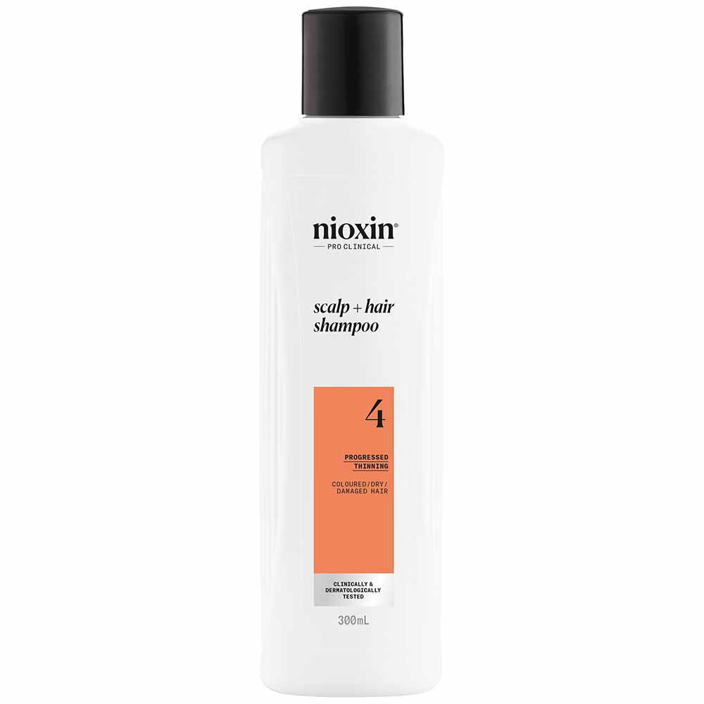 Nioxin System 4 Scalp + Hair Thickening Shampoo for Coloured, Dry and Damaged Hair with Progressed Thinning 300ml Nioxin System 4 Scalp + Hair Thickening Shampoo for Coloured, Dry and Damaged Hair with Progressed Thinning 300ml