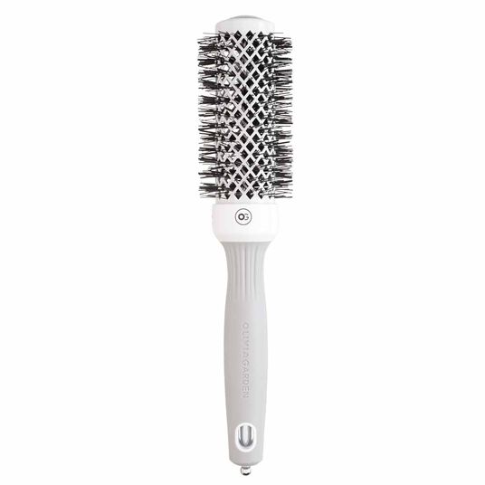 Olivia Garden Expert Blowout Round Hair Brush Shine White & Grey 35mm