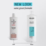 Nioxin System 3 Scalp + Hair Thickening Conditioner for Coloured, Dry and Damaged Hair with Light Thinning 1L