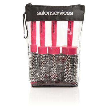 Salon Services Heat Retainer Brush Set Pink