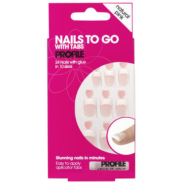 Salon System Nails To Go Pink Medium Square 24 pack