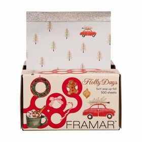 Framar Holly Days Pop Up Hair Foil Sheets, 5x11 inch, Pack of 500