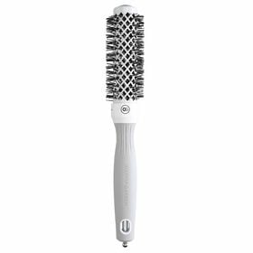 Olivia Garden Expert Blowout Round Hair Brush Shine White & Grey 25mm