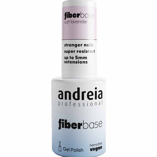 Andreia Professional Fiber Base Soft Lavender- Base Coat With Fibers, 10.5ml