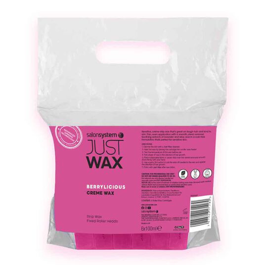 Just Wax Cr&egrave;me Berrylicious Roller Strip Wax, 6x100ml