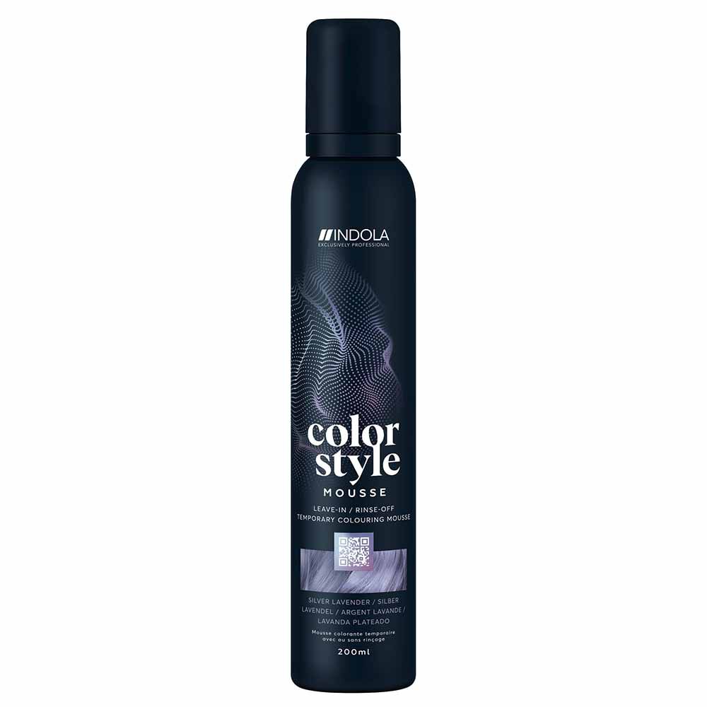 Indola Color Style Mousse Temporary Hair Colour - Silver Lavender 200ml