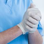 Sterimax Firma&reg; Latex Disposable White Glove - Medium, Pack of 100