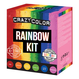 Crazy Color Semi Permanent Rainbow Hair Colour Kit, 6 x 100ml