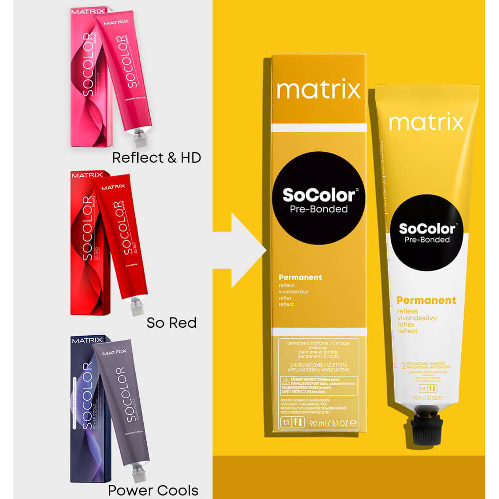 Matrix SoColor Pre-Bonded Permanent Hair Colour, Reflect, Intense  Reflective Palette - 8CC 90ml | Permanent Hair Colour | Salon Services
