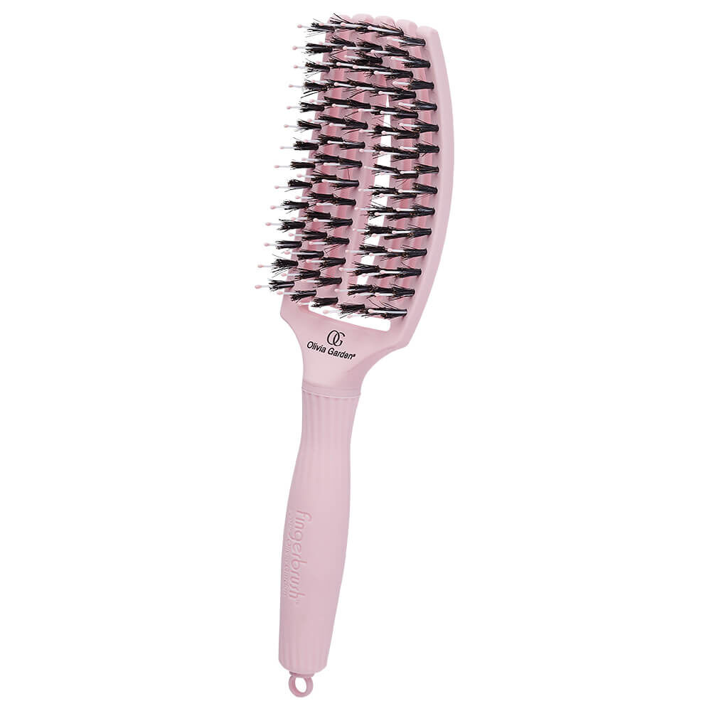 Olivia Garden Fingerbrush Pastel Pink, Medium Hair Brushes Salon